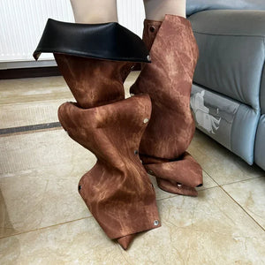 3D Denim Boots