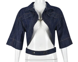 V cut Denim top